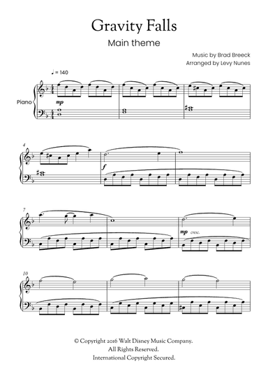 Gravity Falls (main Theme) (arr. Levy Nunes)