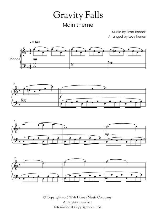 Gravity Falls (main Theme) (arr. Levy Nunes)