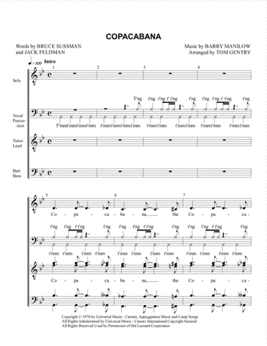 Copacabana (At The Copa) (arr. Tom Gentry)