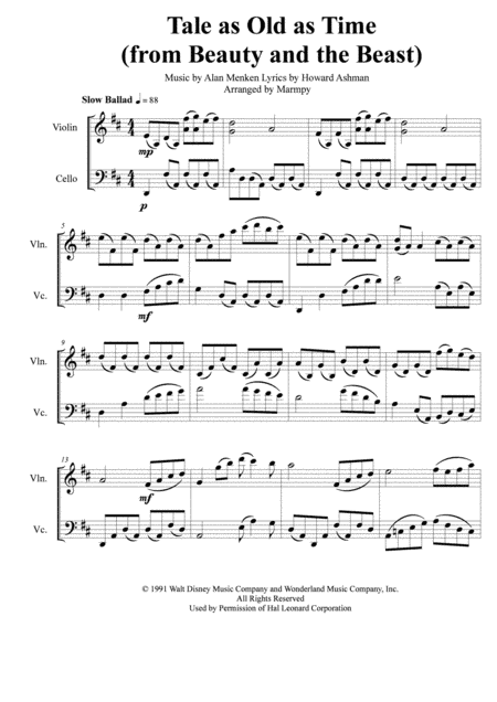 Beauty And The Beast (arr. Marmpy)