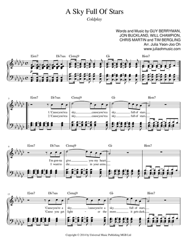 A Sky Full Of Stars (arr. JULIA OH MUSIC | Julia Yeon-Joo Oh)