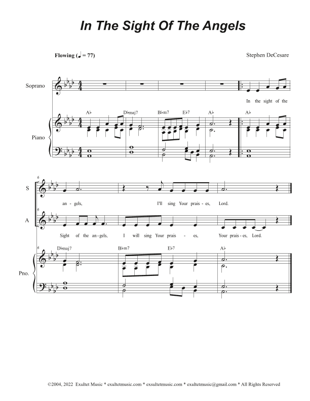 In The Sight Of The Angels (Duet for Soprano and Alto solo)