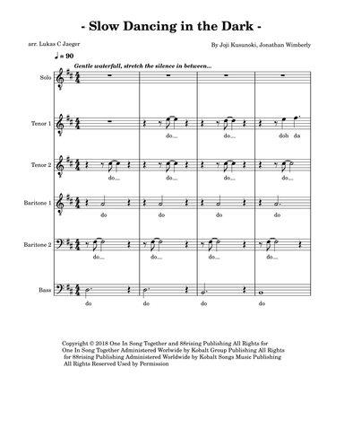 Slow Dancing In The Dark (arr. Lukas C Jaeger)