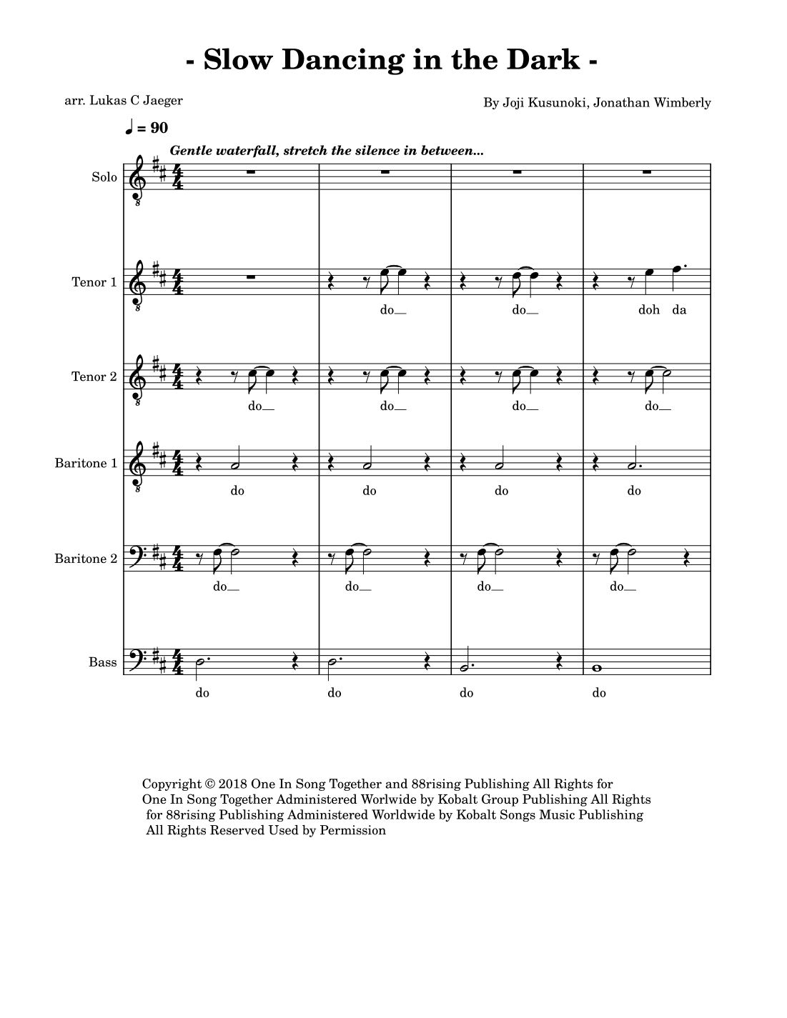 Slow Dancing In The Dark (arr. Lukas C Jaeger)