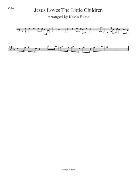 Jesus Loves The Little Children - Cello (arr. Kevin Busse)
