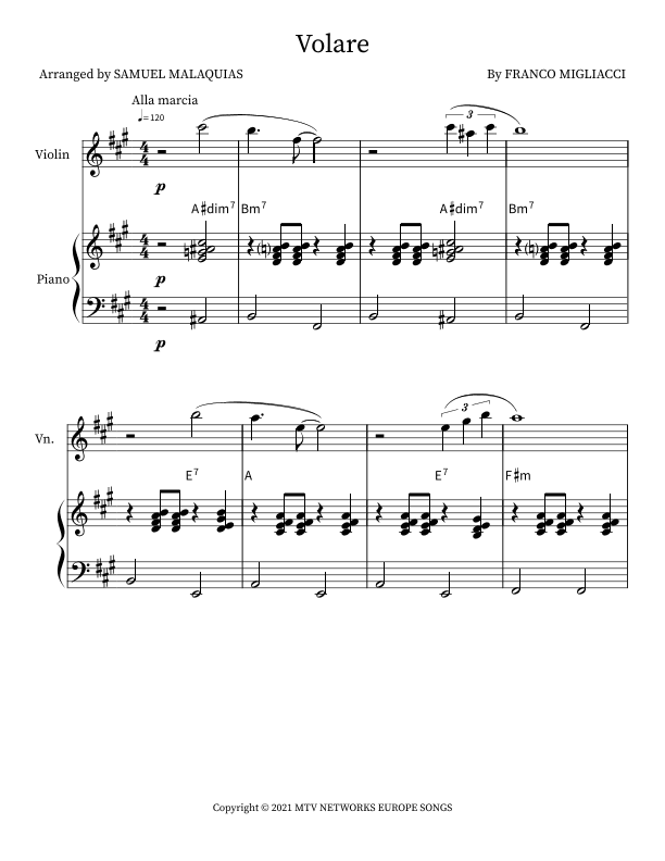 Volare (arr. SAMUEL DE SOUZA MALAQUIAS)