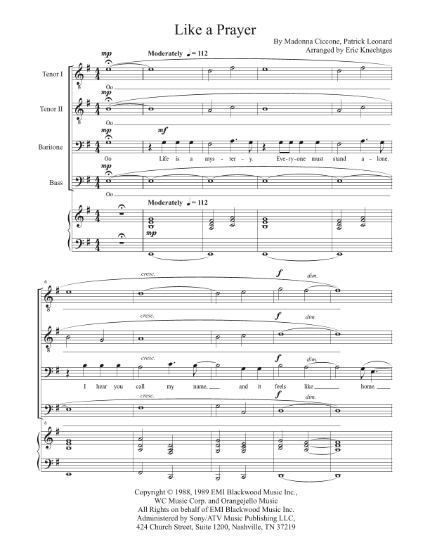 Like A Prayer (arr. Eric Knechtges)