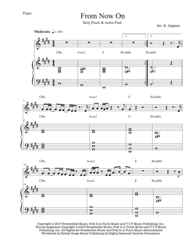 From Now On - Score Only (arr. D. Gagnon)