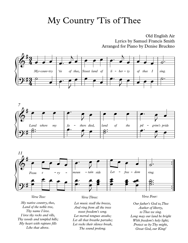 My Country 'Tis of Thee (arr. Denise Bruckno)