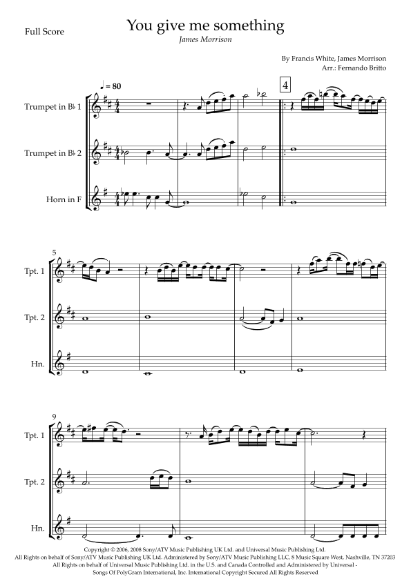You Give Me Something (arr. Fernando Britto)