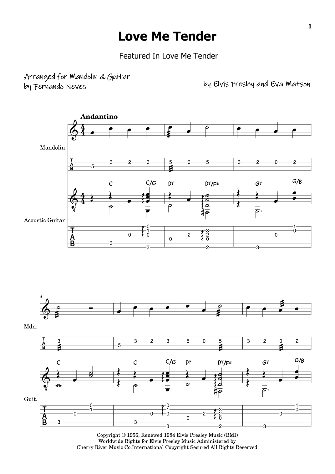 Love Me Tender (arr. FERNANDO LUIZ NEVES)