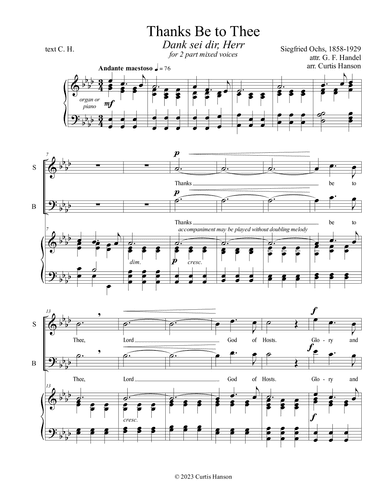 Thanks Be to Thee (SB) (arr. Curtis Hanson)