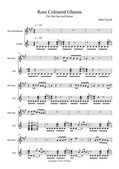 Rose Coloured Glasses - Alto Sax and Guitar