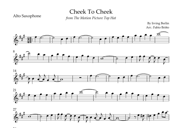 Cheek To Cheek (arr. Fabio Britto)