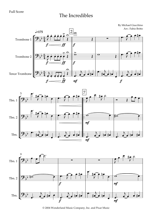 The Incredibles (main Theme) (arr. Fabio Britto)