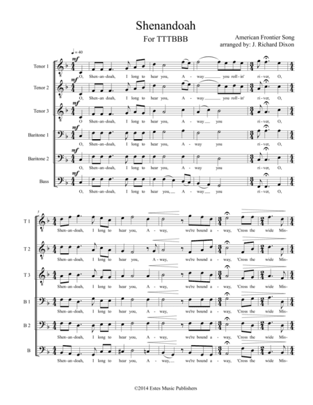 Shenandoah for TTTBBB (arr. J. Richard Dixon)