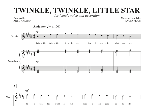 Twinkle Twinkle Little Star (arr. Art.o Artaud)
