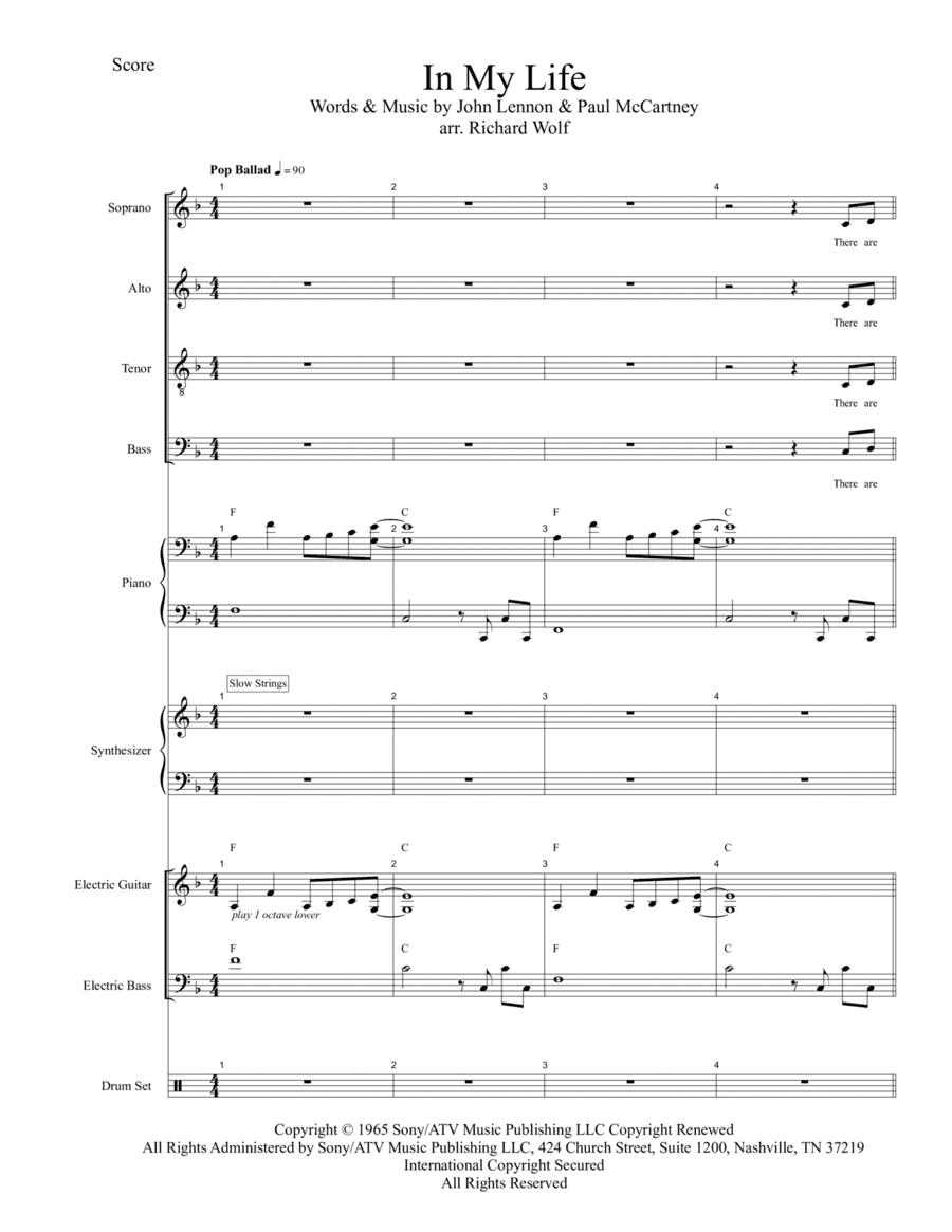In My Life (arr. Richard Wolf)