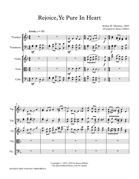 Rejoice, Ye Pure In Heart (arr. James Gilbert)
