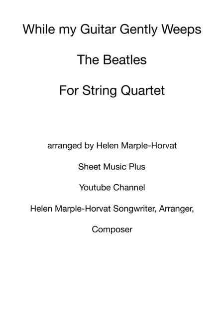 While My Guitar Gently Weeps (arr. HELEN MARPLE-HORVAT)