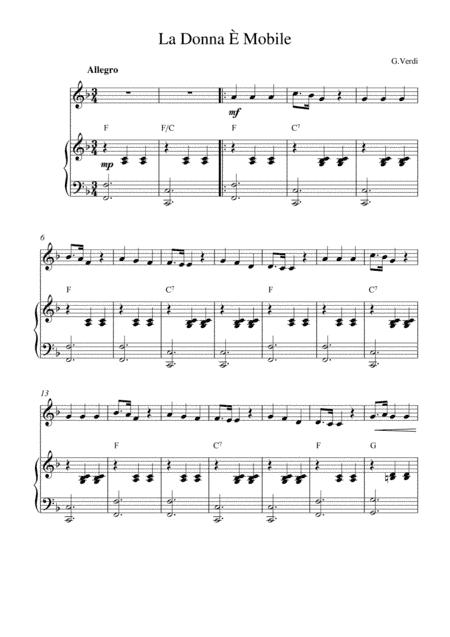 La Donna È Mobile (arr. Kaiserin Rebecca)