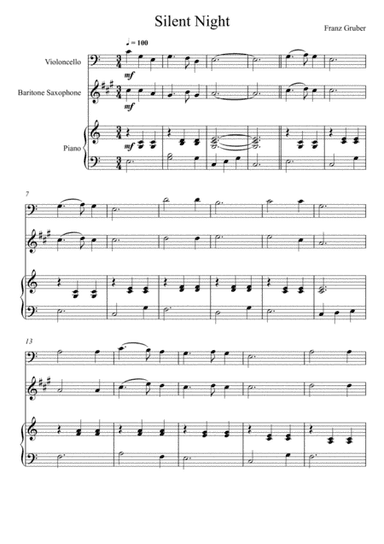 Franz Gruber - Silent Night (Violoncello and Baritone Saxophone Duet) (arr. André Laitano)