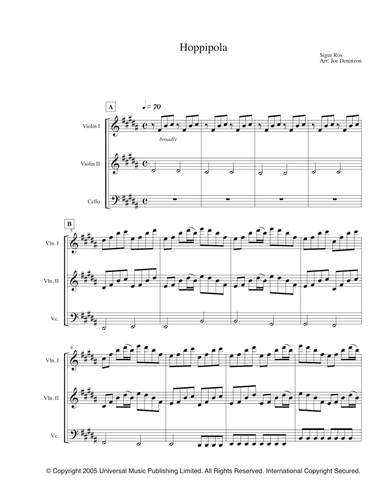 Hoppipolla (arr. Joe Deninzon)