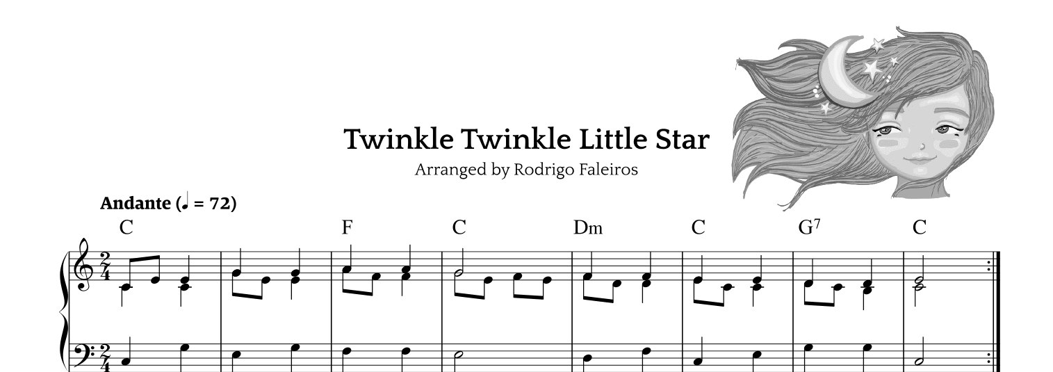 Twinkle Twinkle Little Star (for beginners to intermediate) (arr. Rodrigo Faleiros)