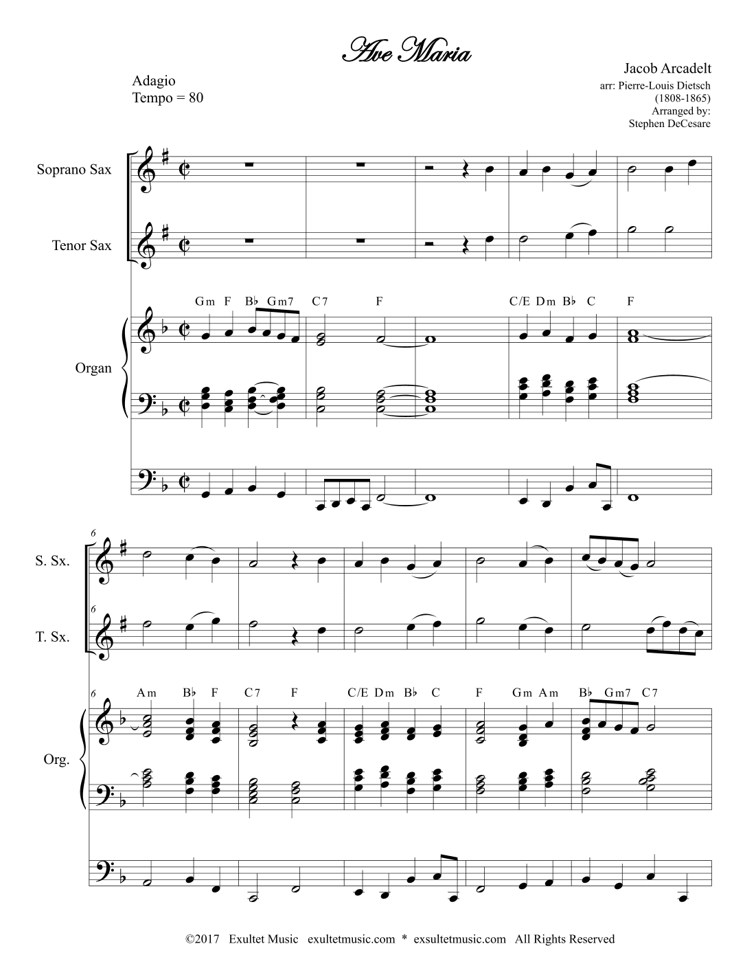 Ave Maria (Duet for Soprano and Tenor Saxophone) (arr. Stephen DeCesare)