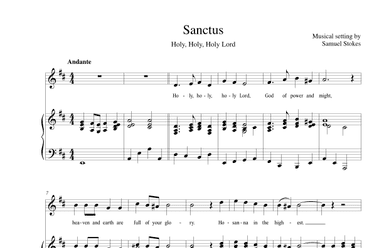 Sanctus (Holy, Holy, Holy Lord) - unison choir with piano/organ
