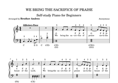 We Bring the Sacrifice of Praise (arr. Andres Montecillo Bascar, Jr.)