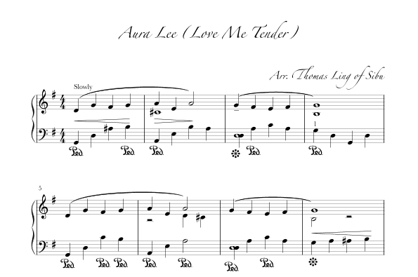 Aura Lee (Love Me Tender) (arr. Thomas Ling)