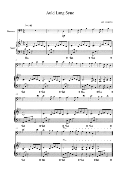 Auld Lang Syne, For Bassoon & Piano