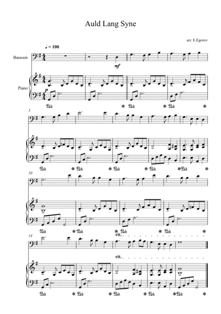 Auld Lang Syne, For Bassoon & Piano