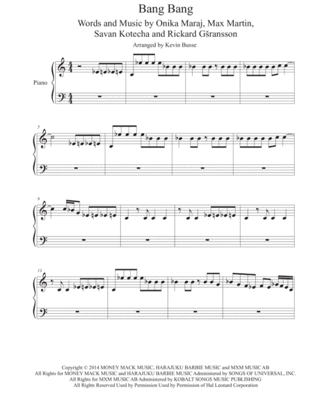 Bang Bang (arr. Kevin Busse)
