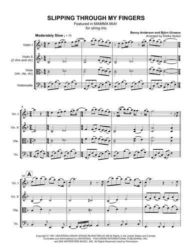 Slipping Through My Fingers (arr. Etelka Nyilasi)
