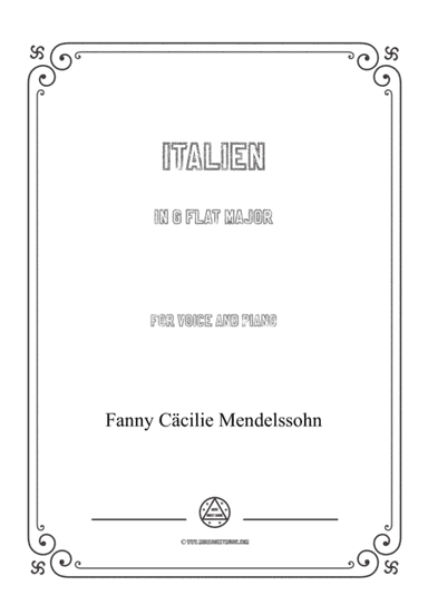 Fanny Hensel-Italien in G flat Major,for voice and piano (arr. MSM)