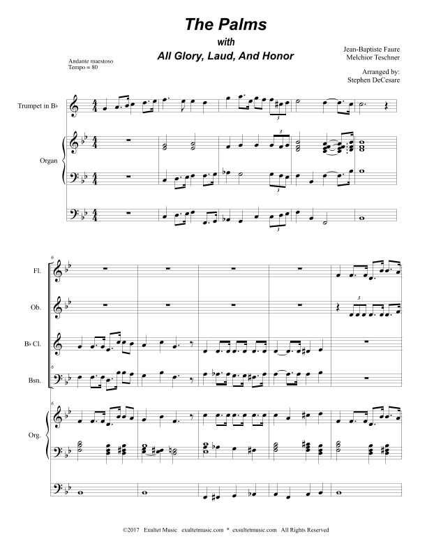 The Palms (with "All Glory, Laud, and Honor") (Woodwind Quartet and Organ) (arr. Exultet Music)