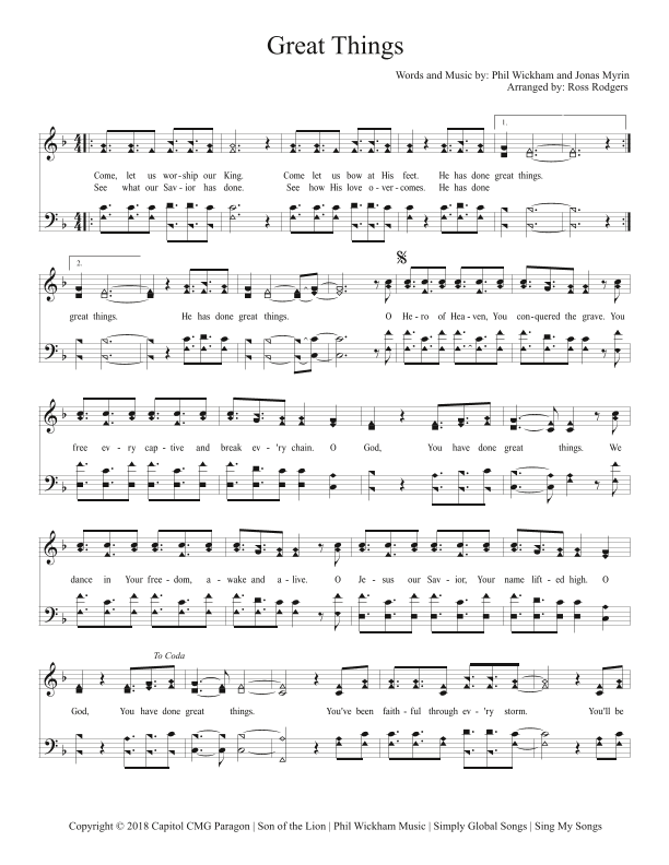 Great Things (arr. Ross Rodgers)
