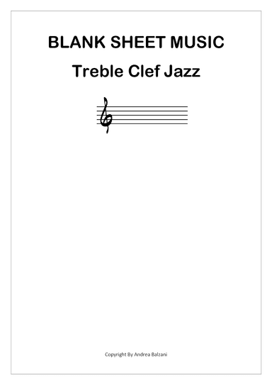 Empty Blank Music Staff (Treble Jazz Clef)