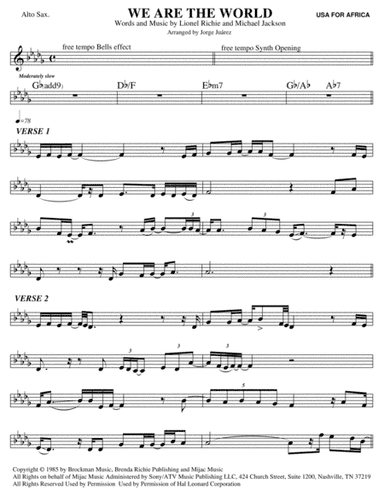 We Are The World (arr. Jorge Juárez)