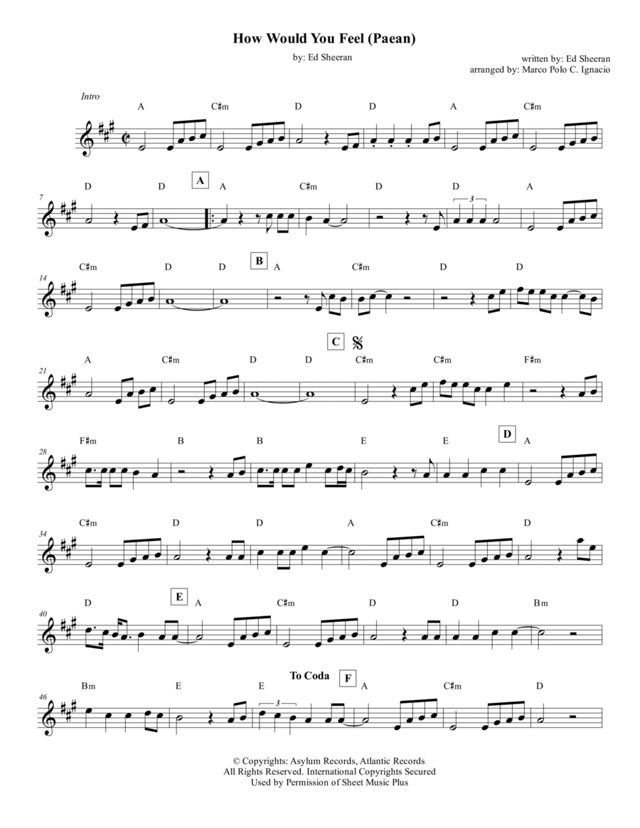 How Would You Feel (paean) (arr. Marco Polo C. Ignacio)