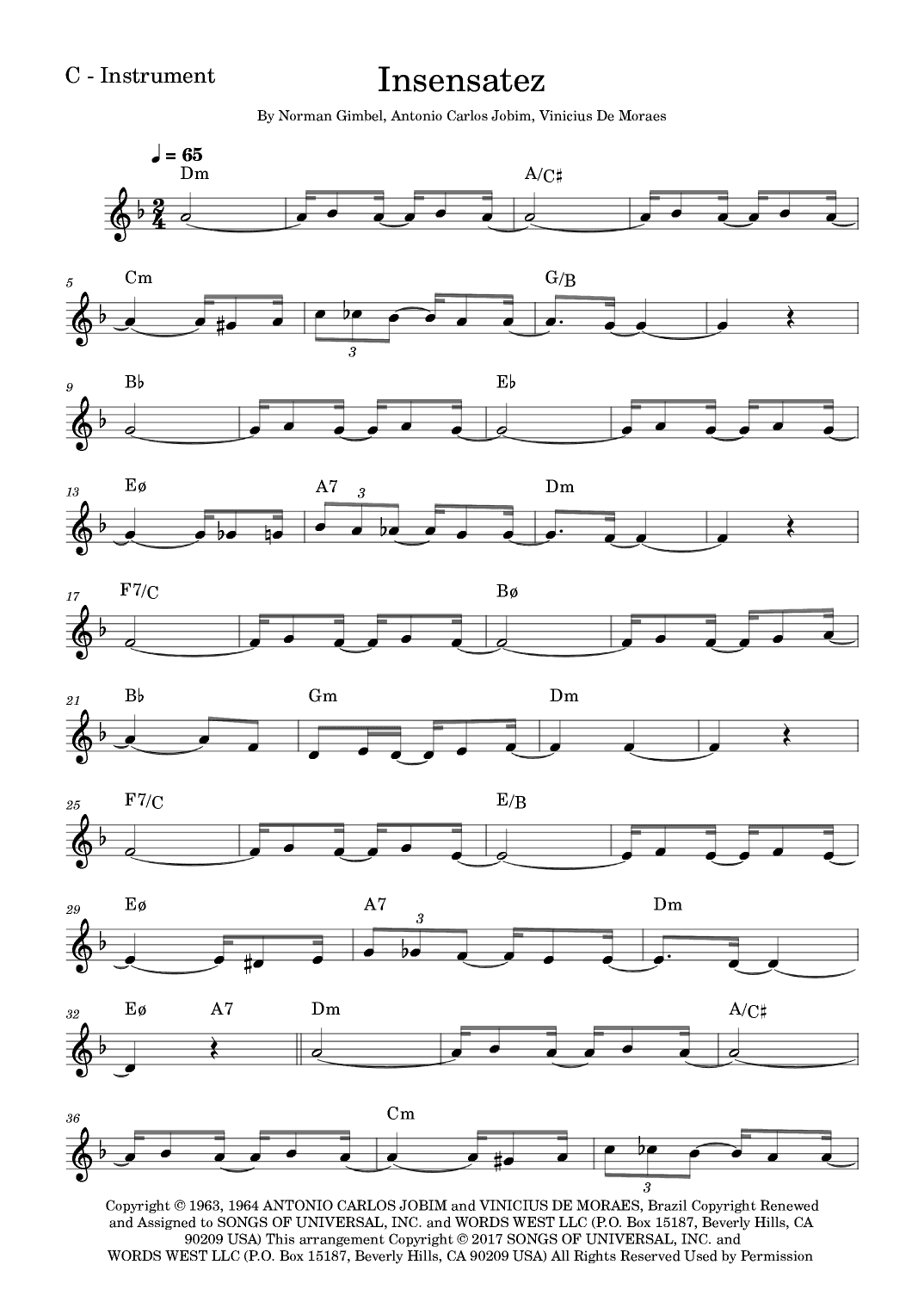 Influencia Do Jazz (arr. Fabio Eduardo de Oliveira)