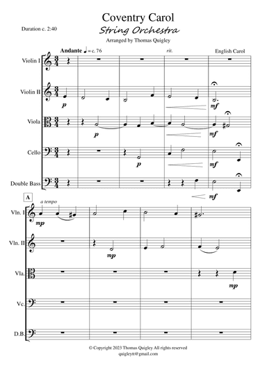 Coventry Carol (arr. Thomas Quigley)