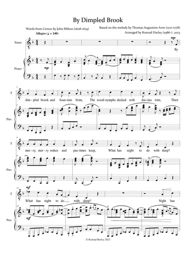 By Dimpled Brook (arr. Konrad Harley)