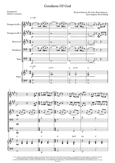 Goodness Of God (arr. Gildson Cerqueira)