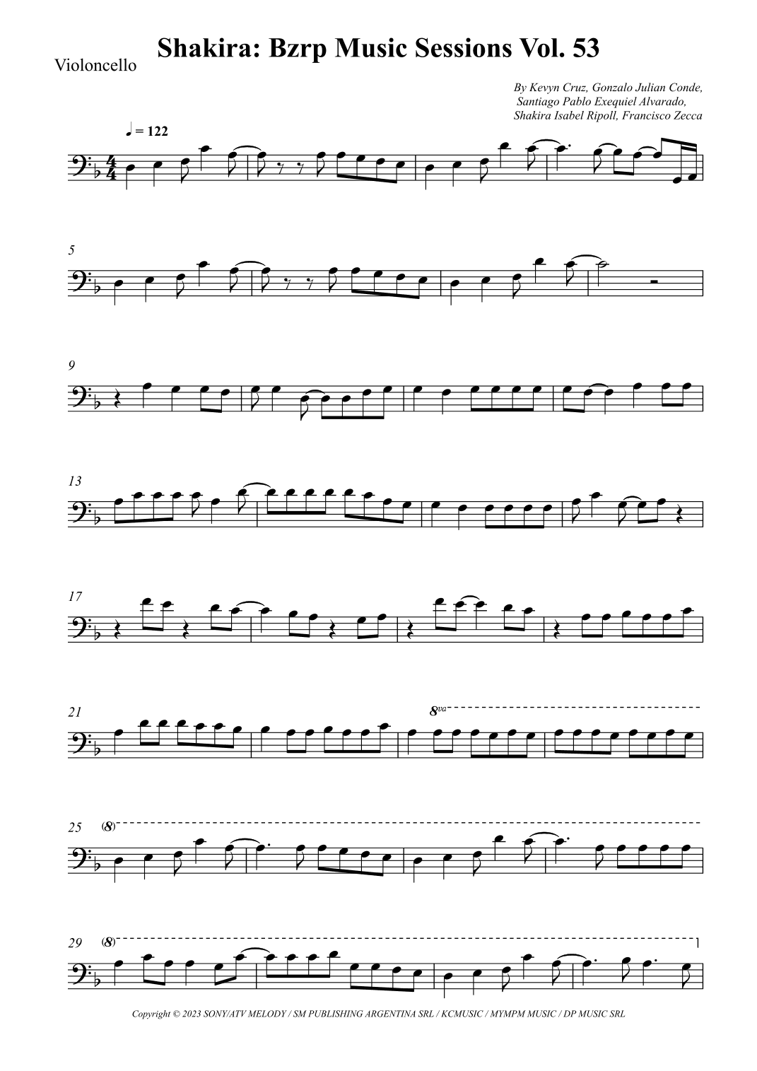 Shakira: Bzrp Music Sessions Vol. 53 (arr. Wesley S. SIlva)