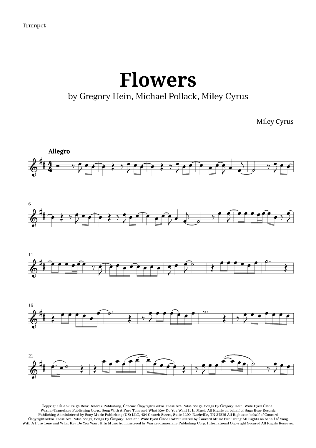 Flowers (arr. Langanho)