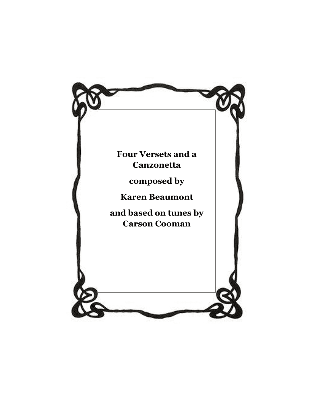 Four Versets and Canzonetta (easy pedal)