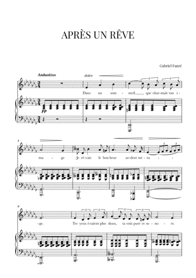 Fauré - Après un Rêve (A-flat minor) (arr. Cadenza Editions)